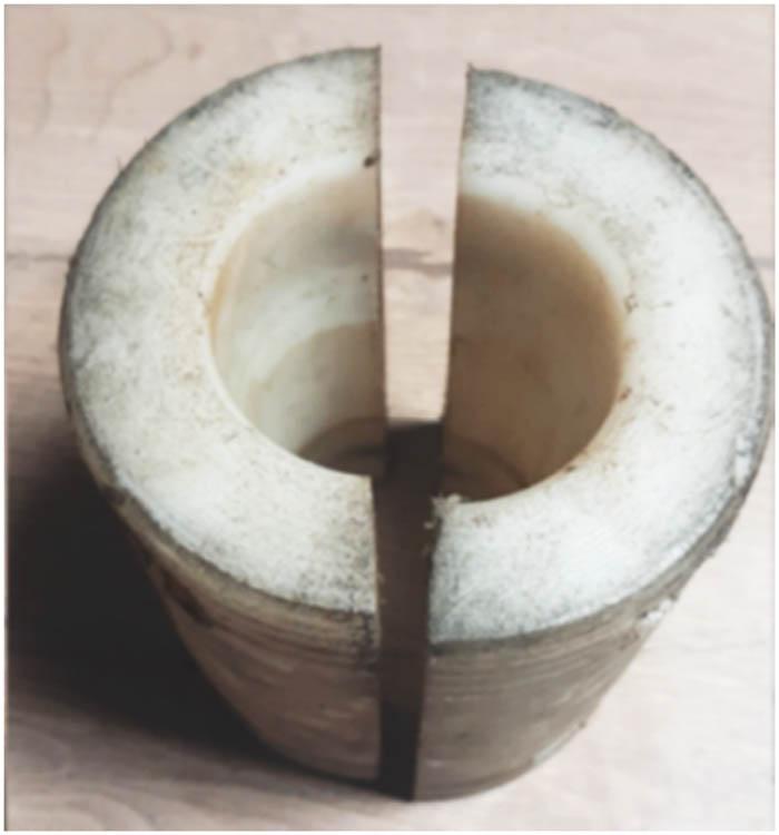 Split cylindrical mold.