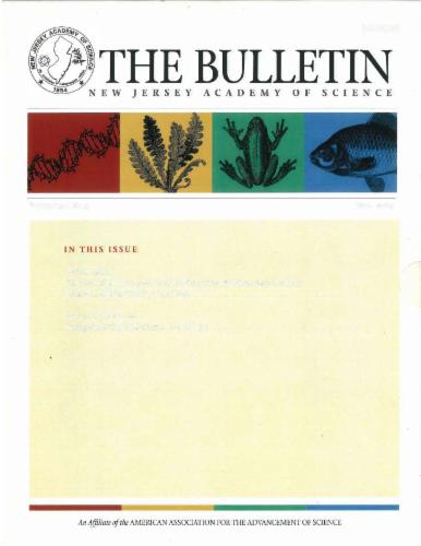 The Bulletin of the New Jersey Academy of Science's Cover Image