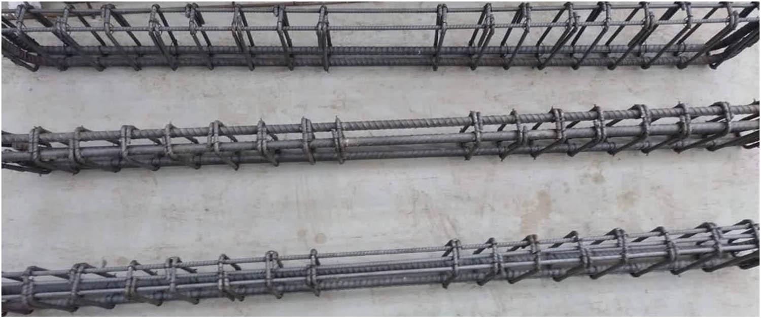 Reinforcement cages of beam specimens.