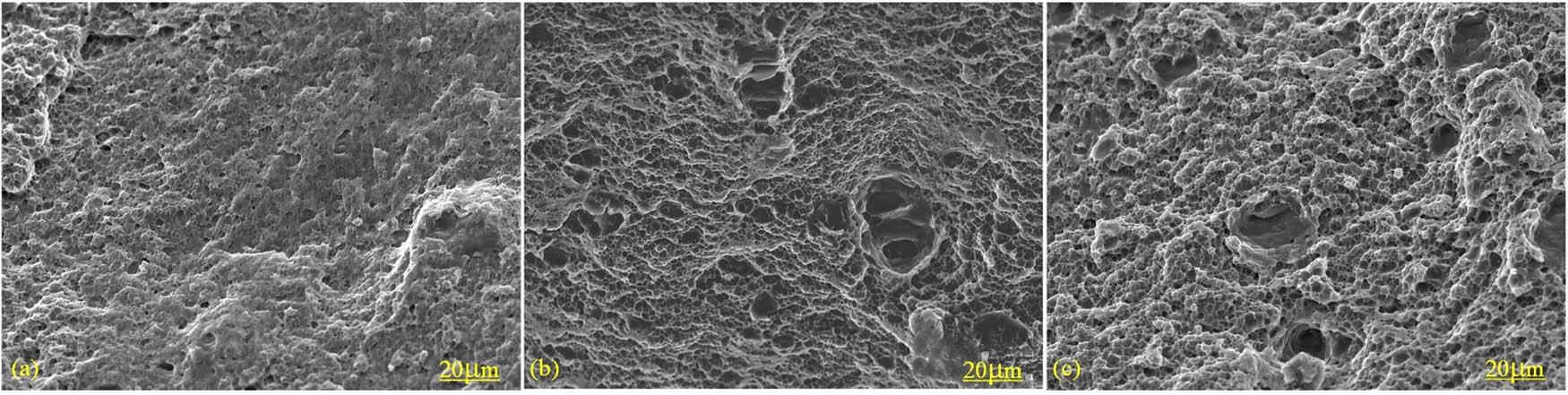 Microstructure of the additive zone with different traverse speeds. (a) 47.5 mm/min, (b) 37.5 mm/min, and (c) 23.5 mm/min.