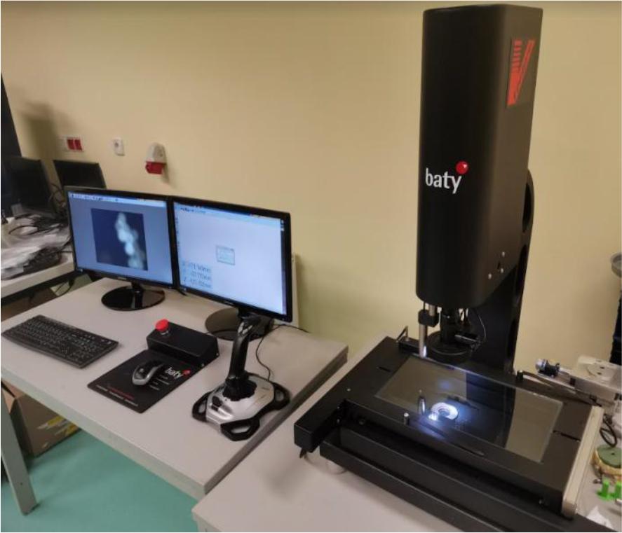 Test stand including the Baty Venture XT measuring machine