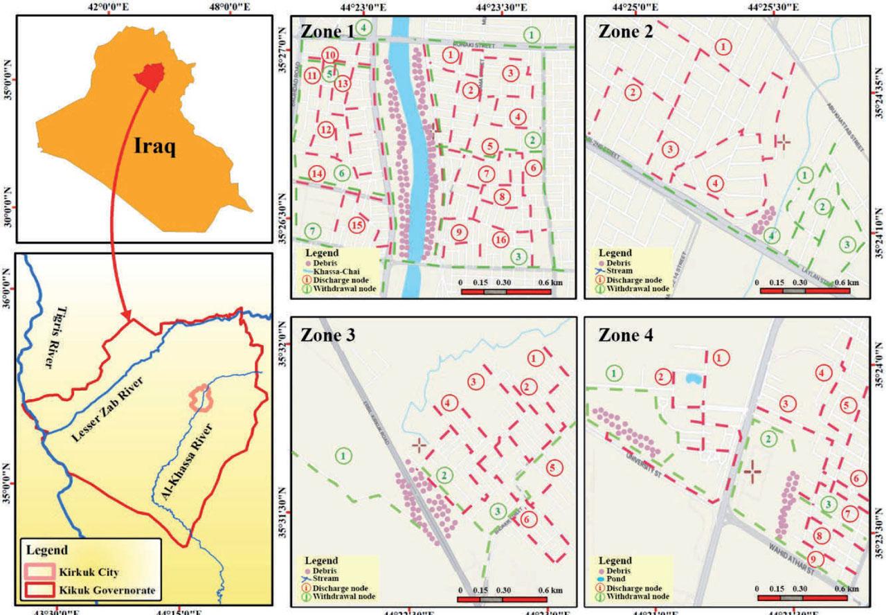 Network structure of the linear dynamic transportation model (LDT) in KirkukSource: own elaboration.