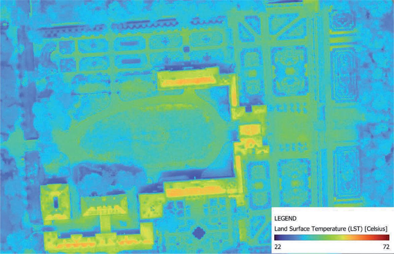 Fragment of LST map acquired from the drone aerial photographySource: own elaboration.