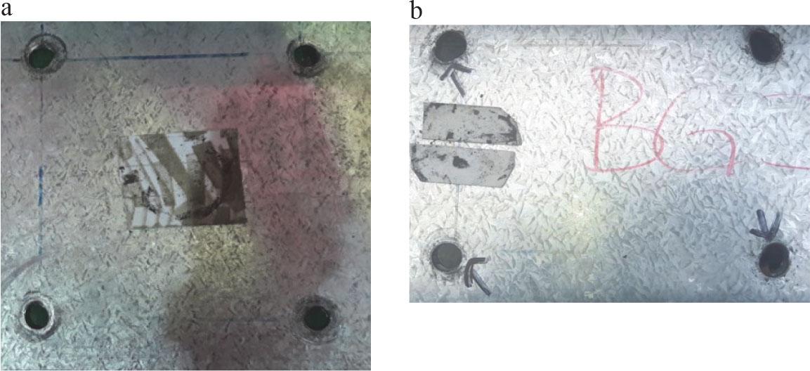 Typical bearing failure modes of SARFC specimens on (a) column and (b) beam
Source: own work.