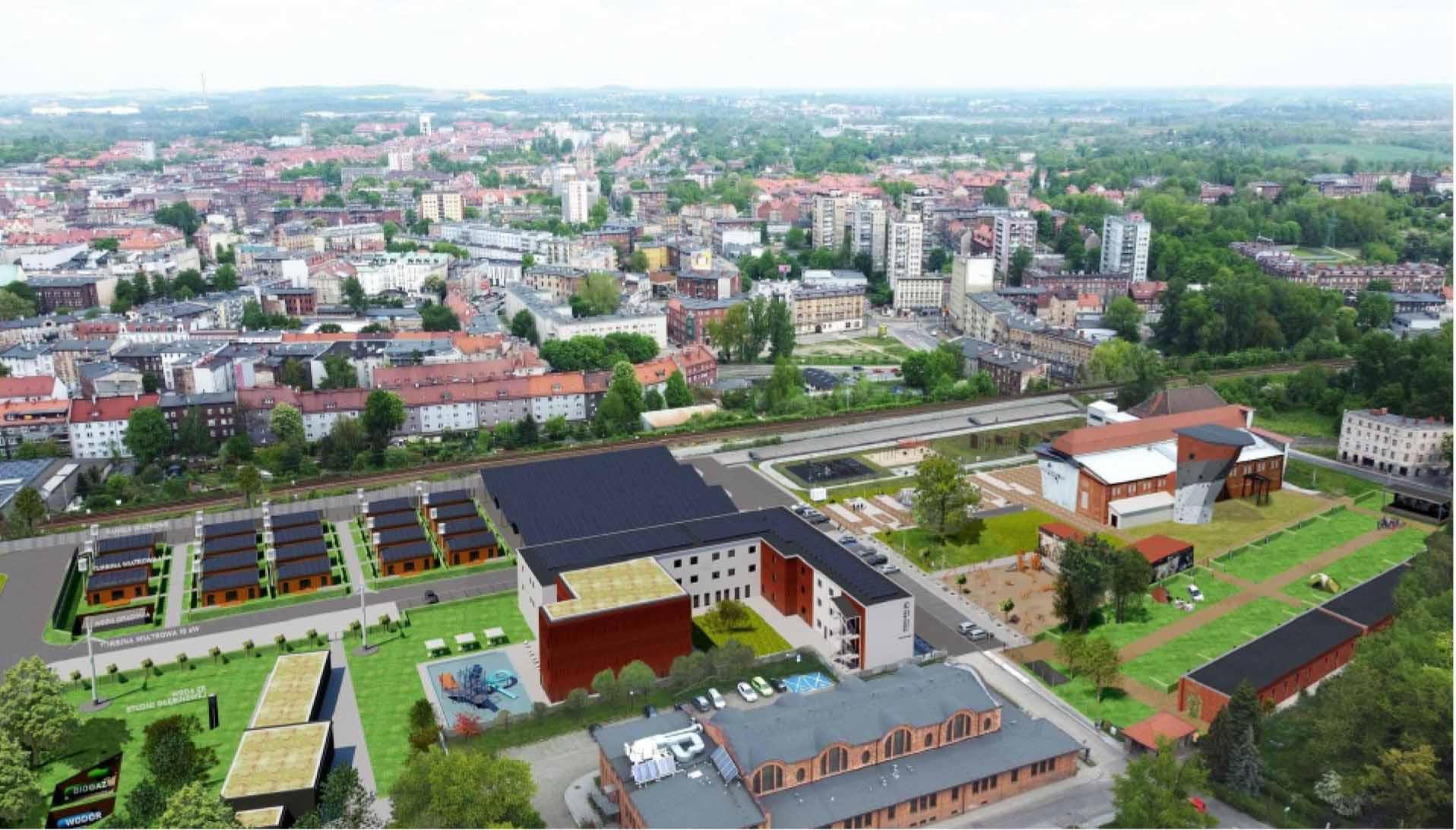 Concept for the Green Quarter of Coal Mine “Rozbark” – visualization. Source: https://zielonykwartal.pl/zielony-kwartal (access date 1.05.2025)