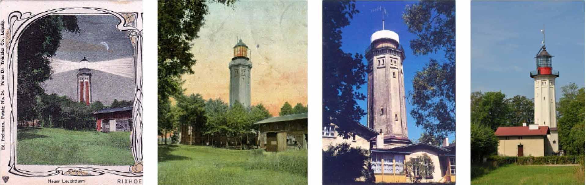 Changes to the Rozewie II lighthouse. Source: collection of postcards by Apoloniusz Łysejko, contemporary photo: A. PluszczewiczFornal