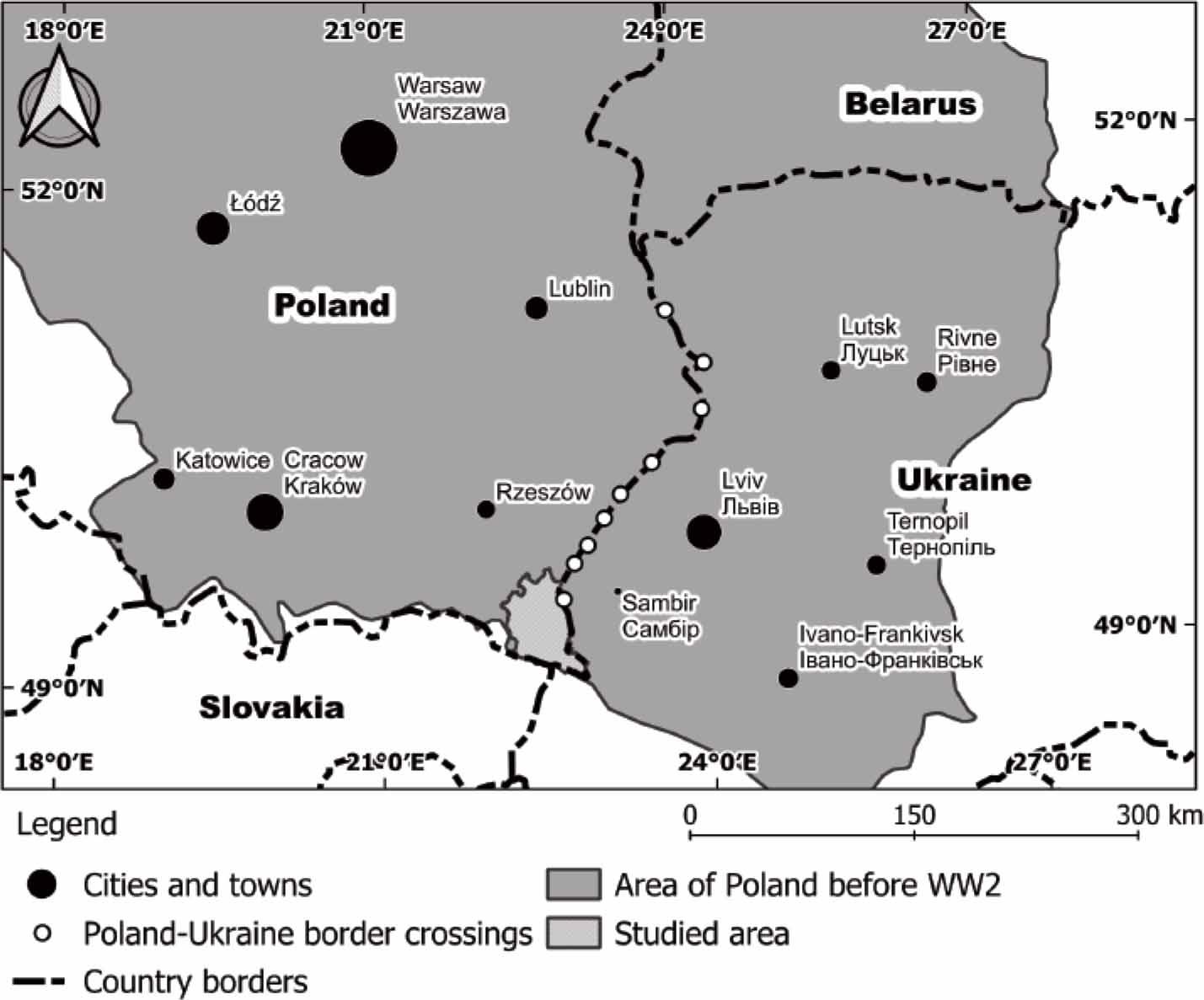 Map showing the location of the study area, source: own work