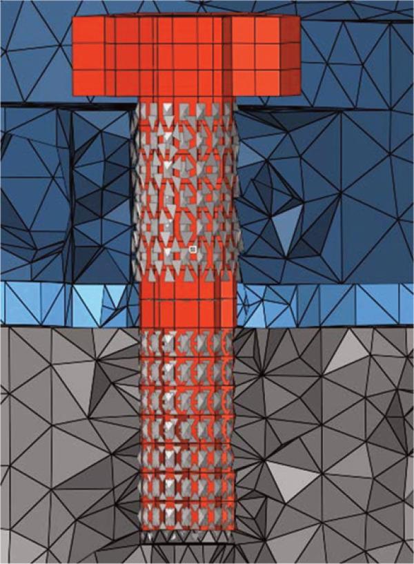 Schematic diagram of bolt connection details.